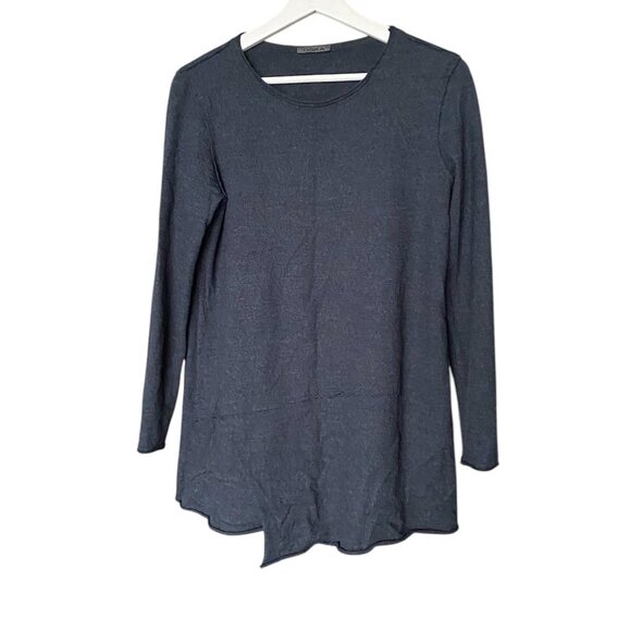 OSKA Dark Grey 100% Wool Lagenlook Made in Germany Lightweight Sweater Sz 0 - Picture 1 of 9